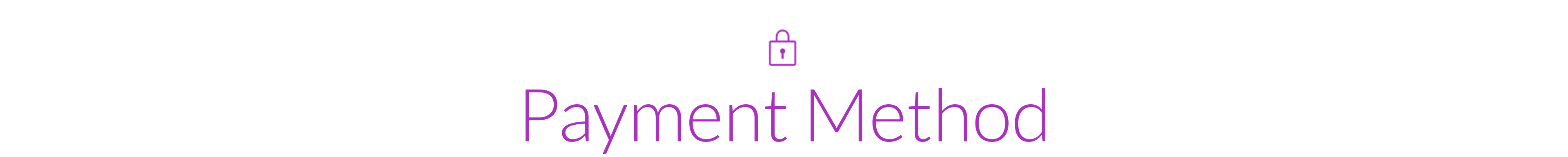 Text 'Payment Method' with a lock icon on a white background