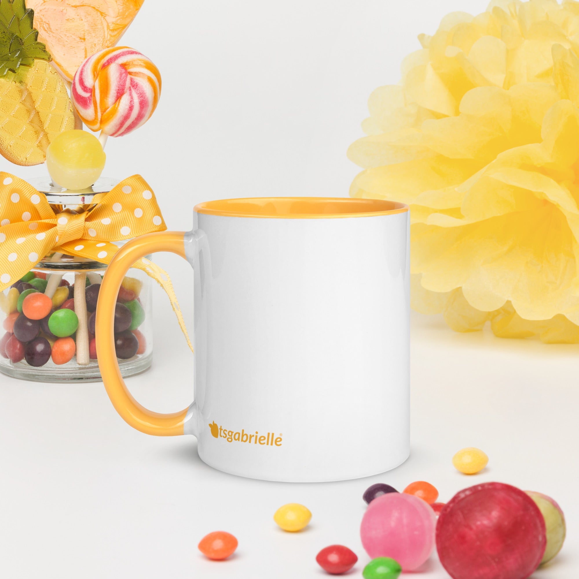 tsgabrielle® • Mug with Color Golden Yellow Inside • Ceramic • 11 oz