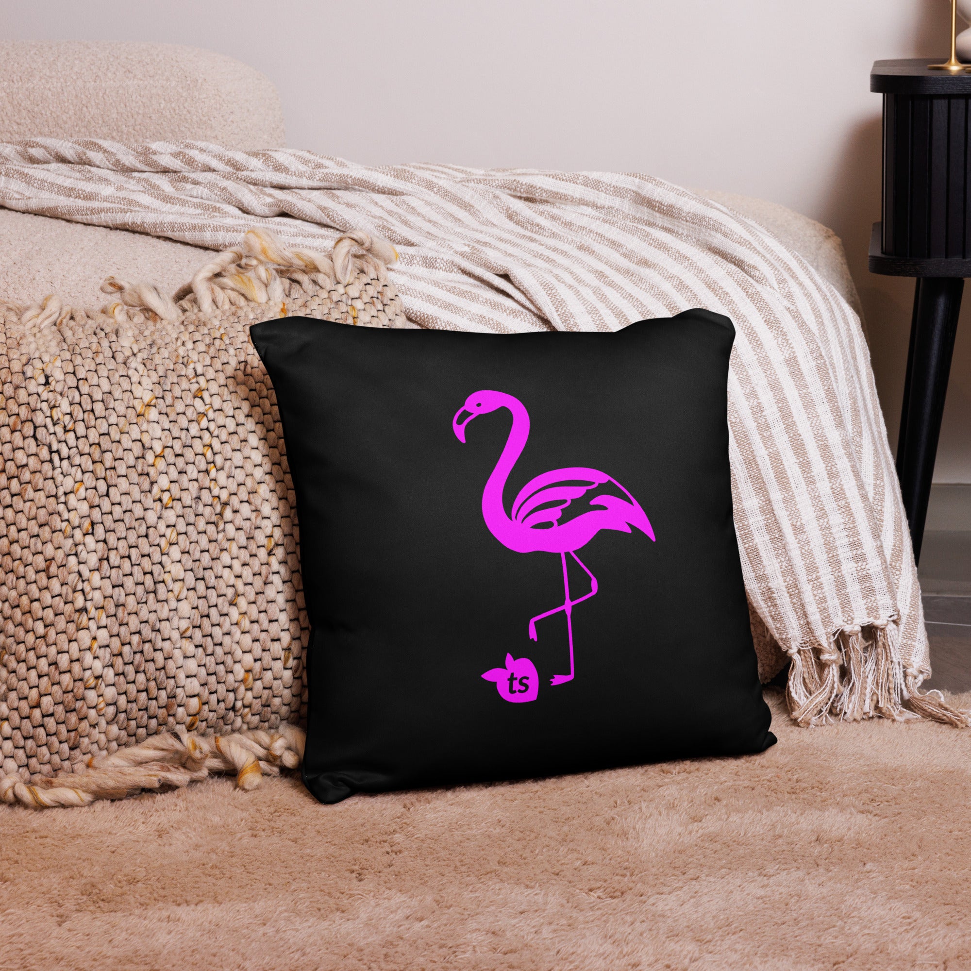 tsgabrielle®  • Flamant Rose • Pillows • Black • 3 Sizes