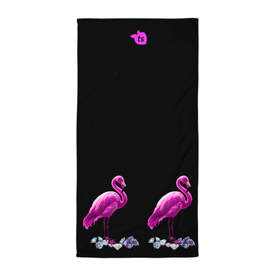 tsgabrielle® • Flamant 🦩Rose • Towel • 30″ × 60″ • Black • Black