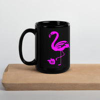tsgabrielle® • Flamant Rose • Błyszczący Kubek • Czarny • Ceramika • 2 Rozmiary