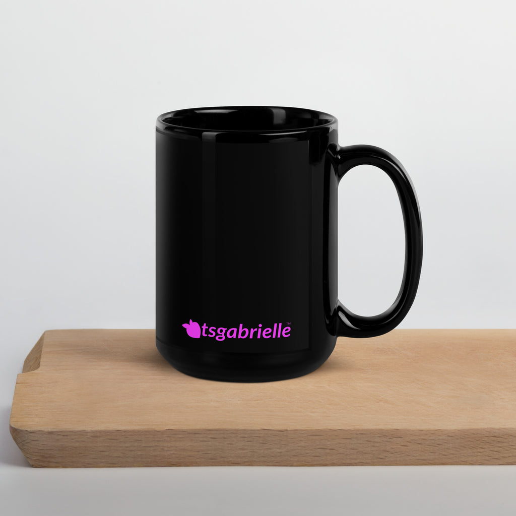 tsgabrielle® • Flamant Rose • Błyszczący Kubek • Czarny • Ceramika • 2 Rozmiary
