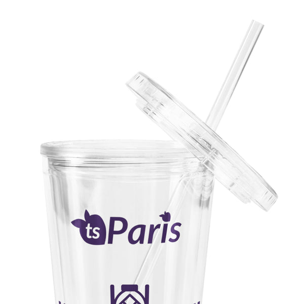 tsgabrielle® • Paris - The Louvre Pyramid • Plastic Tumbler • Clear • 16 oz •