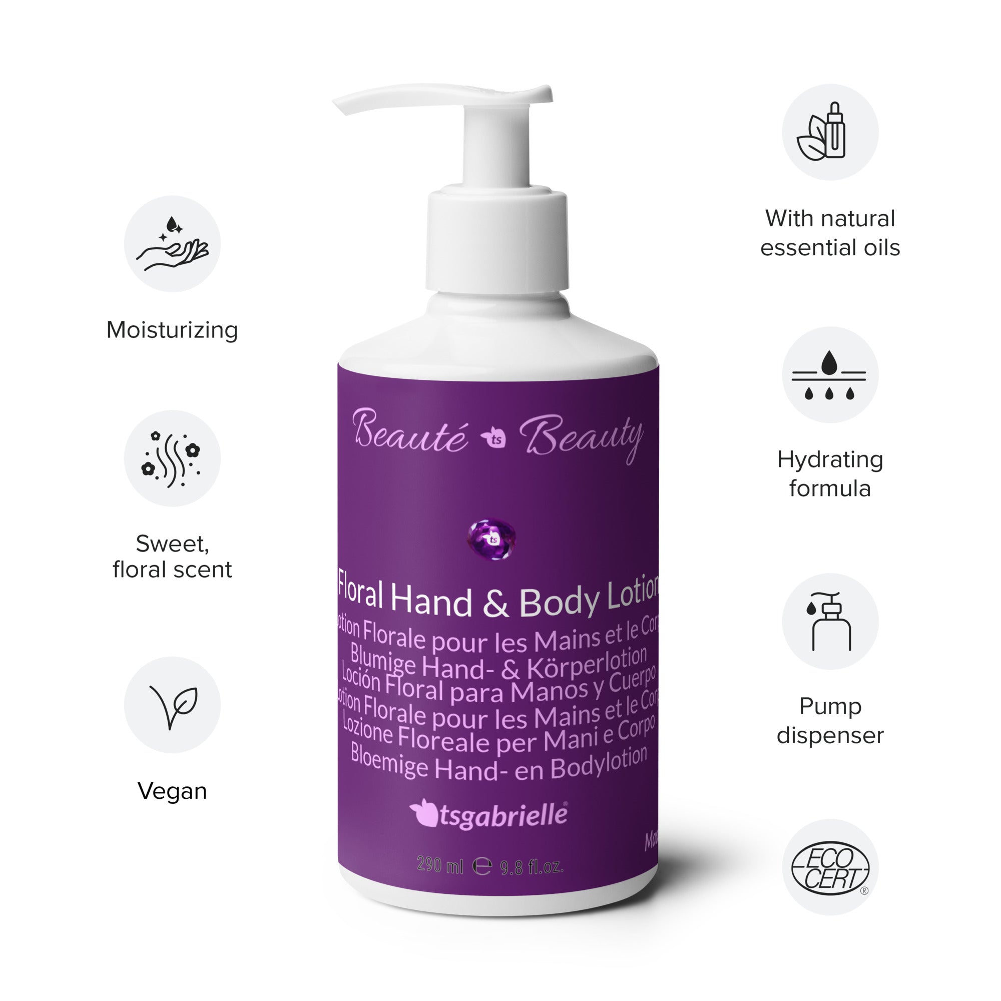 tsgabrielle® • Beauté • Piękno • Kwiatowy balsam do rąk i ciała • 290 ml