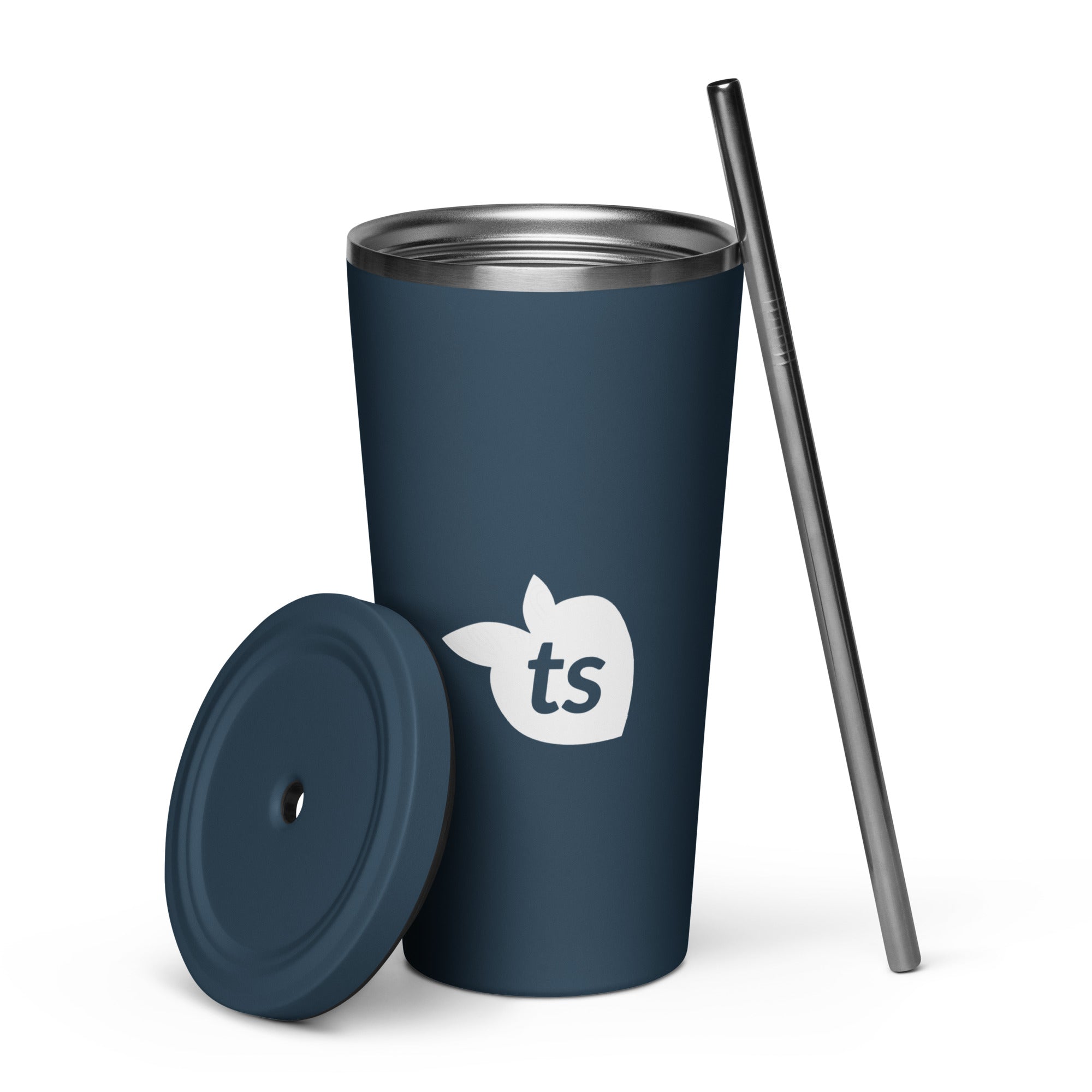 tsgabrielle® • Insulated Tumbler with a Straw • Dark Navy • 20 oz