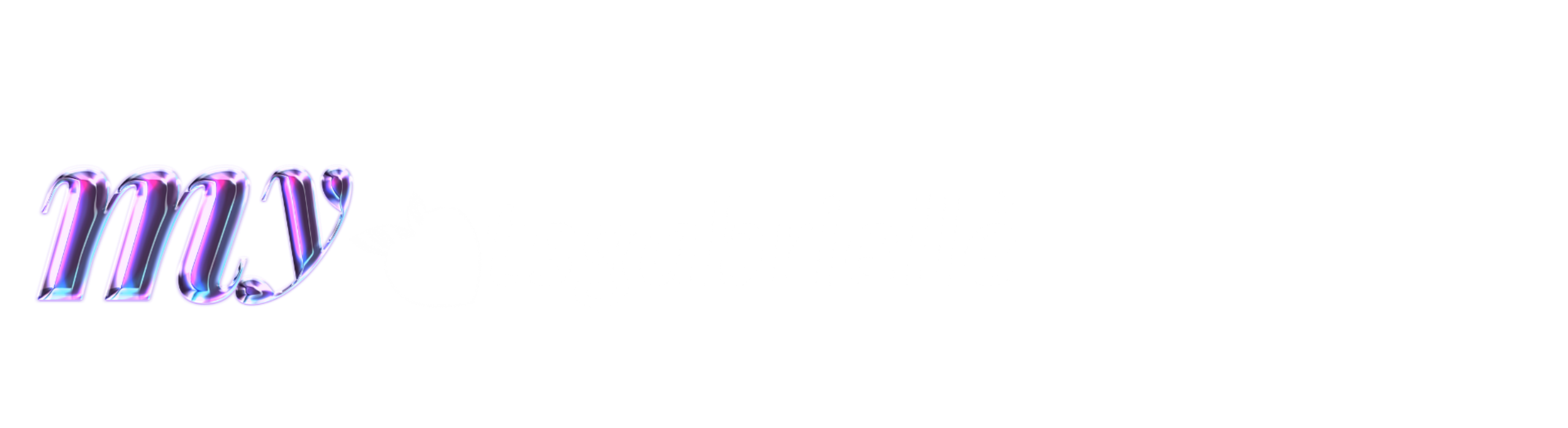 Colorful 'my' text on a white background