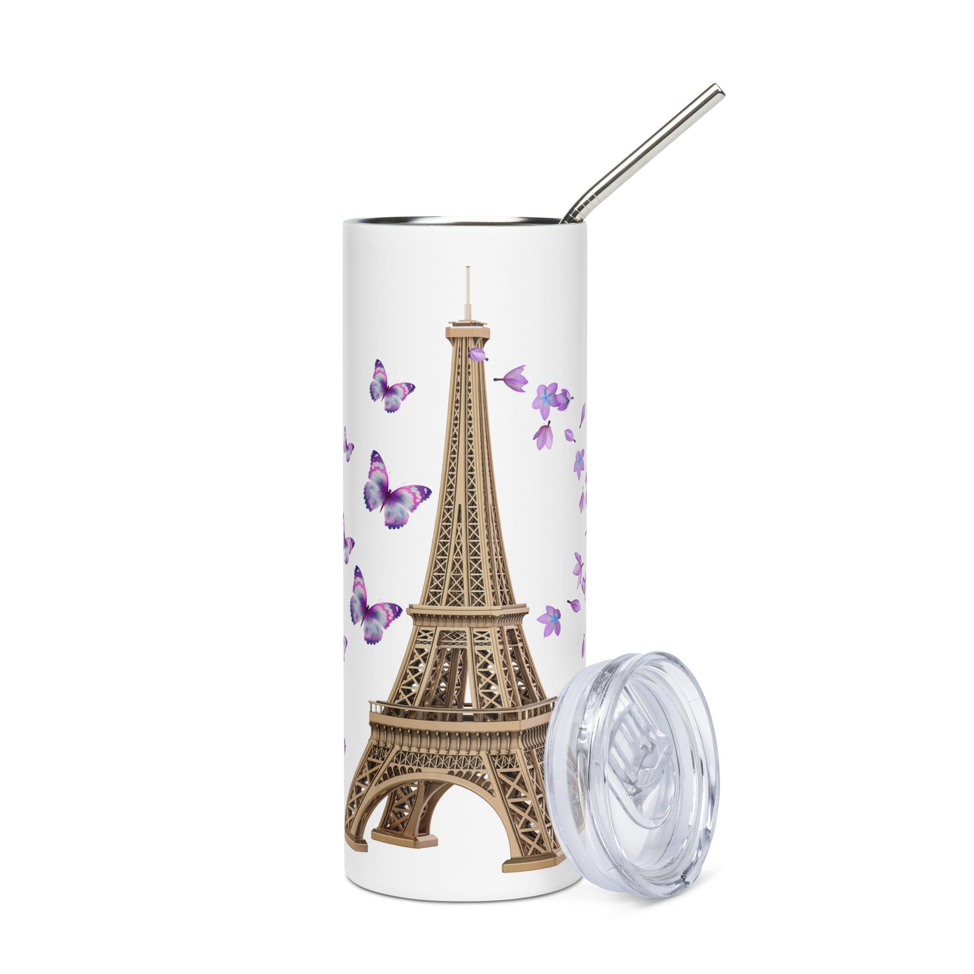 tsgabrielle® • Paris - La Tour Eiffel • Tumbler • Stainless Steel • White • 20 oz • White Stainless steel 20 fl oz