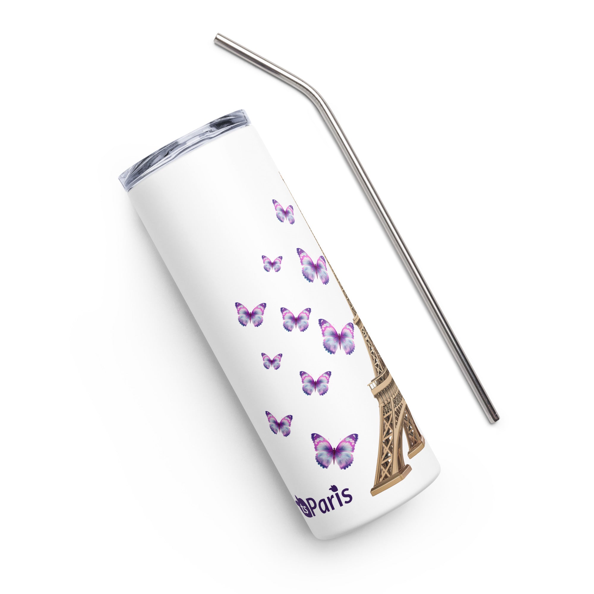 tsgabrielle® • Paris - La Tour Eiffel • Tumbler • Stainless Steel • White • 20 oz •