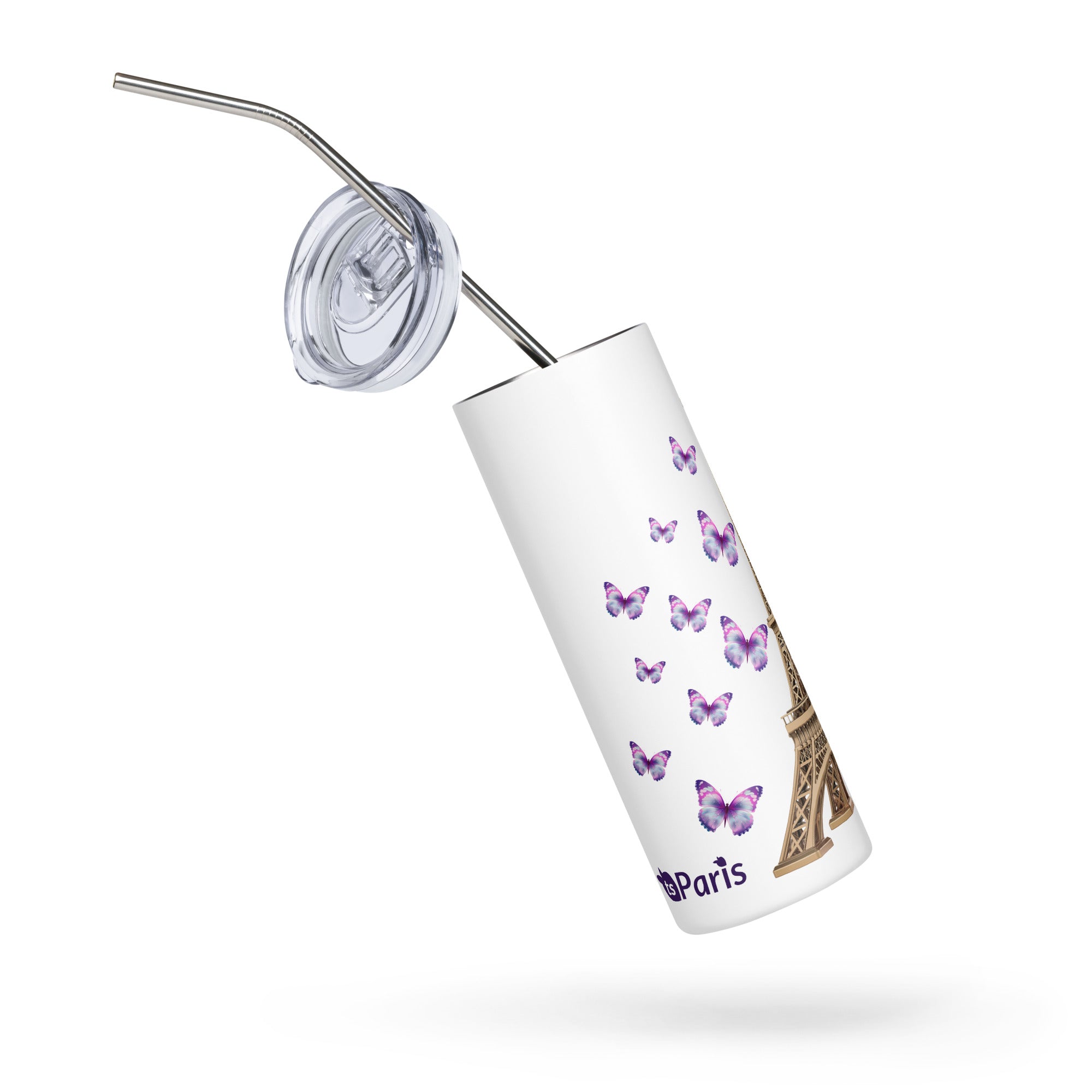 tsgabrielle® • Paris - La Tour Eiffel • Tumbler • Stainless Steel • White • 20 oz •