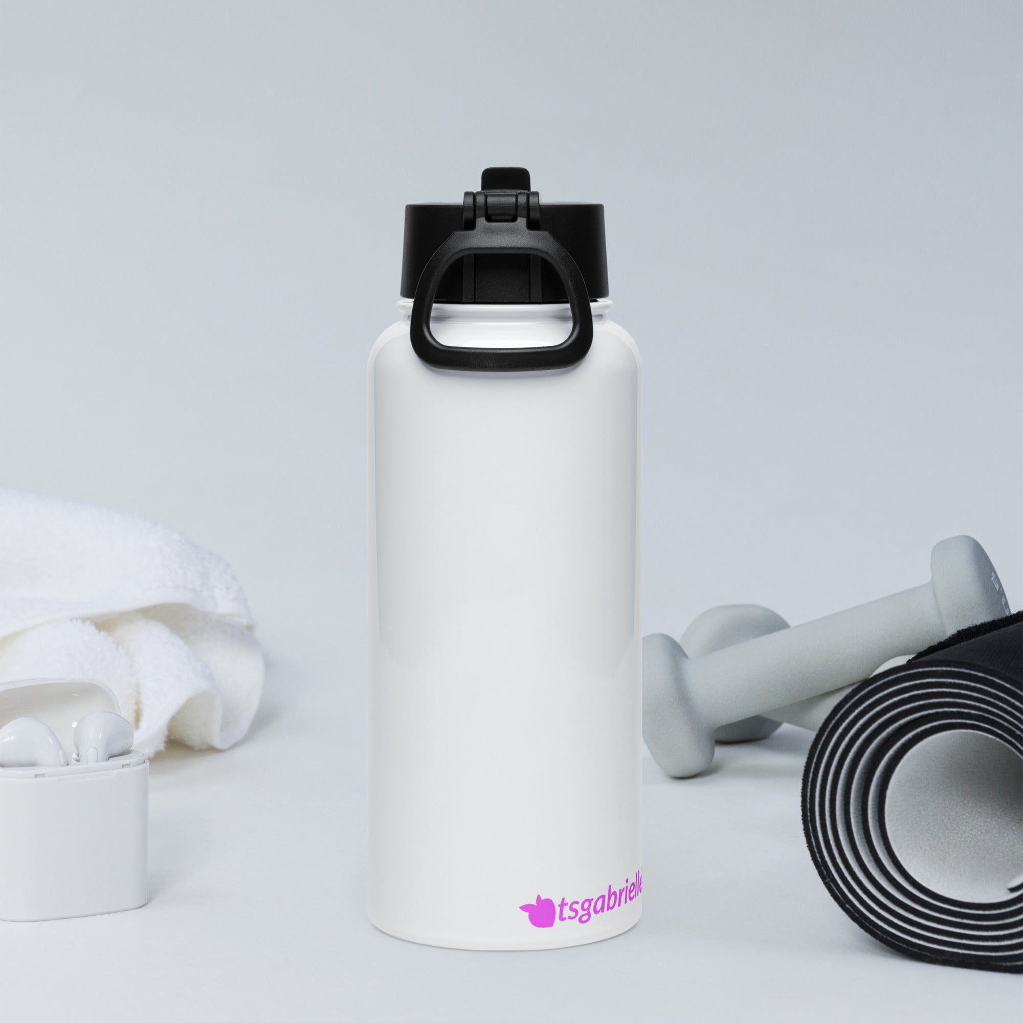 tsgabrielle® • For Her 👗 • Flamant 🦩 Rose • T-Shirt • Black • 100% Organic Cotton