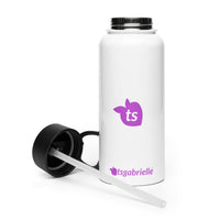 tsgabrielle® • Water Bottle with a Straw Lid • White • Stainless Steel • 32 oz