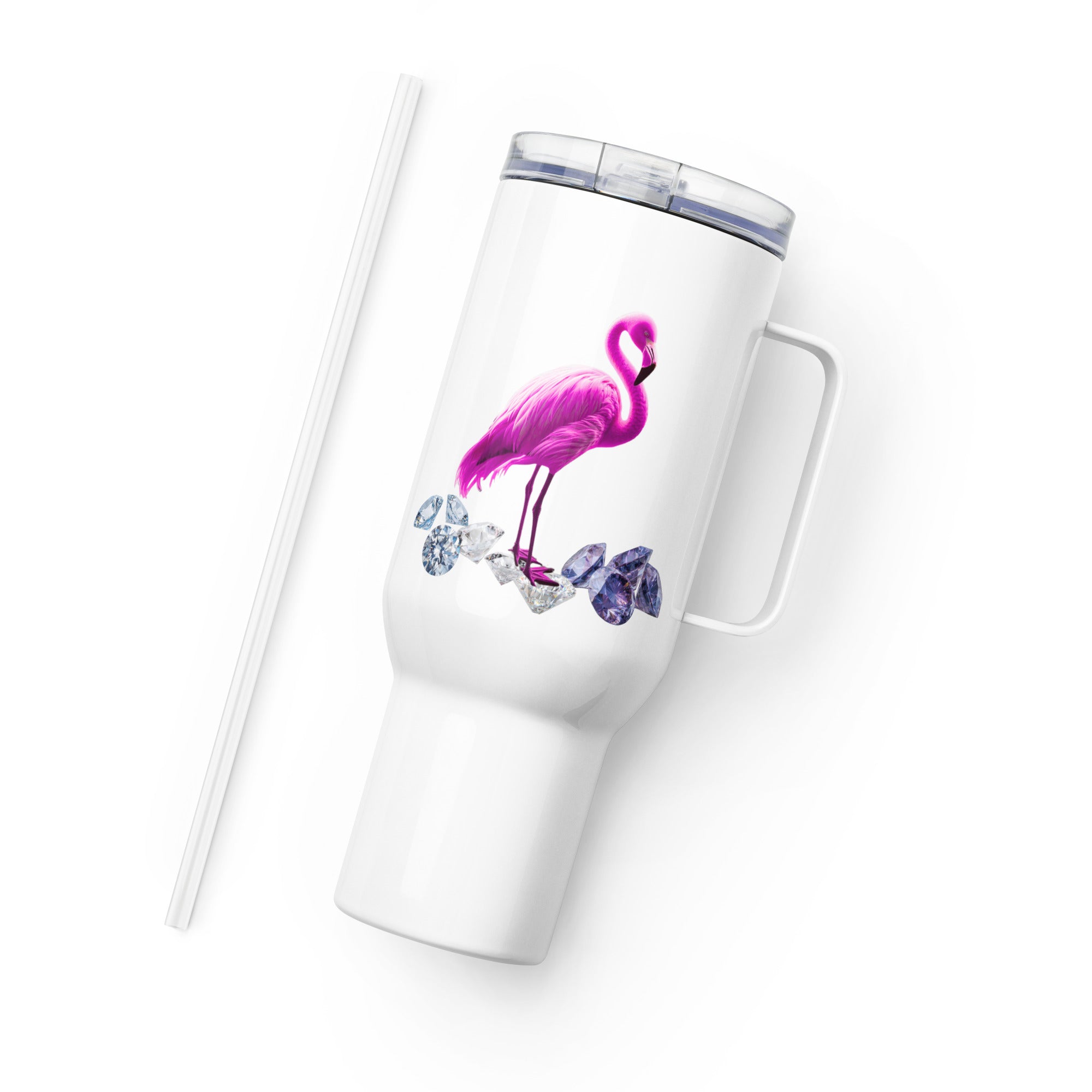 tsgabrielle® • Flamant 🦩 Rose • Travel Mug with a Handle • 2 Sizes •