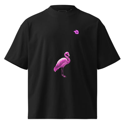 tsgabrielle® • For Him 👔 • Flamant 🦩 Rose • Oversized High Neck T-Shirt • Black • Organic Cotton • Black Organic Coton