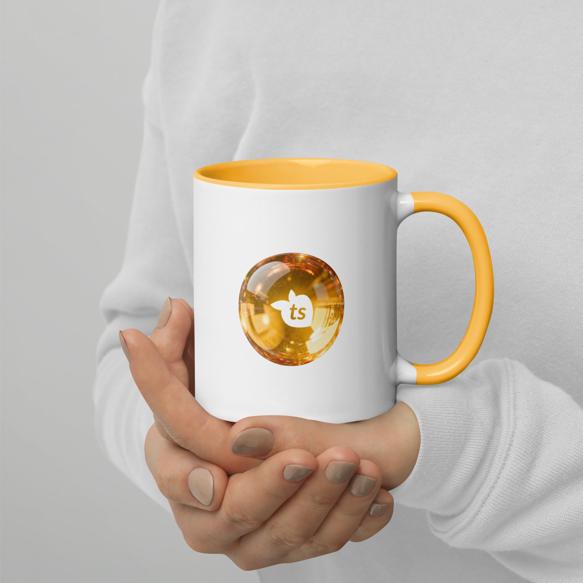 tsgabrielle® • Mug with Color Golden Yellow Inside • Ceramic • 11 oz •