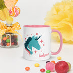 tsgabrielle® • Kubek z kolorowym wnętrzem • Jednorożec - Seraphina • Ceramika • 11 OZ