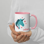 tsgabrielle® • Kubek z kolorowym wnętrzem • Jednorożec - Seraphina • Ceramika • 11 OZ